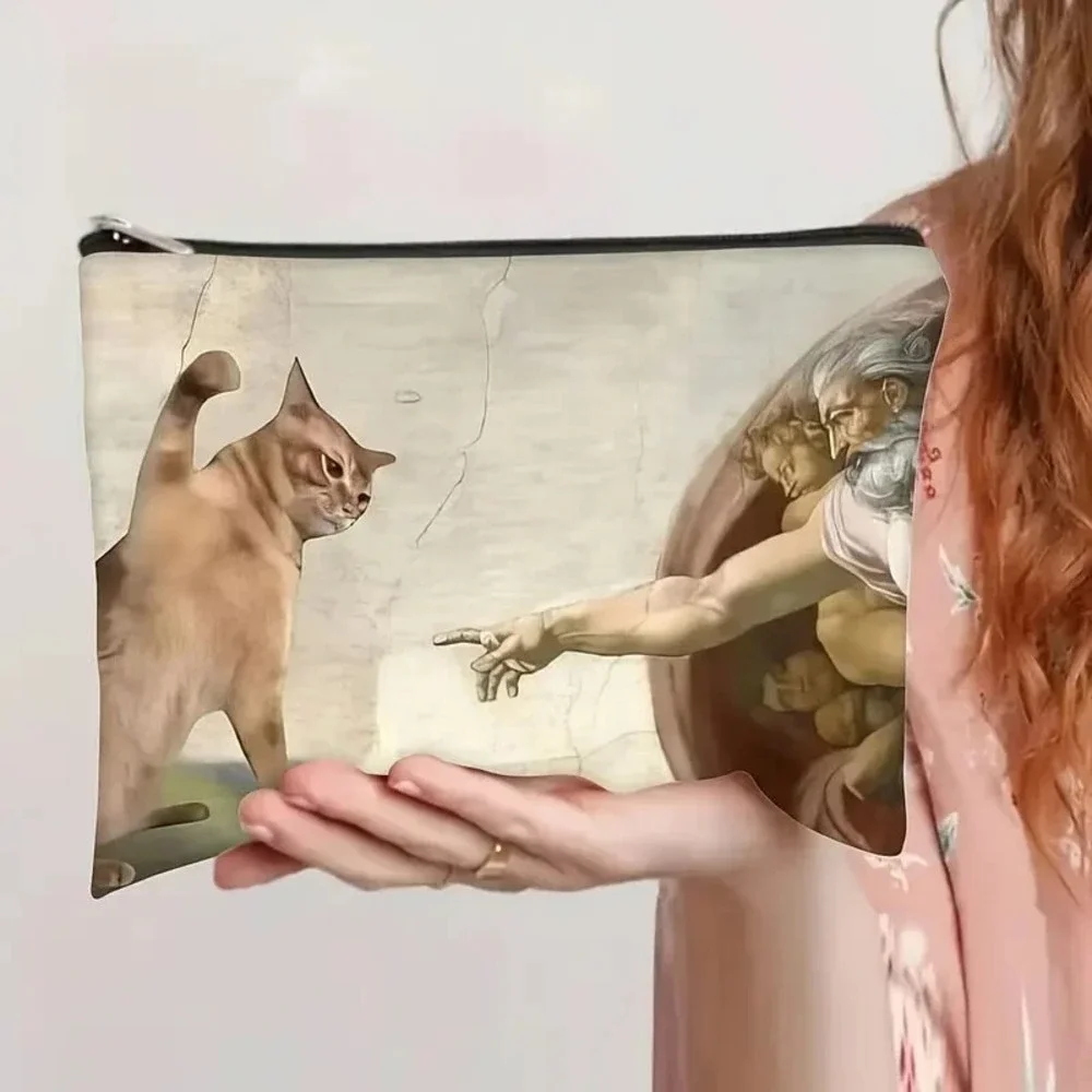 Cat Sistine‎ Chapel Swats God Funny Makeup Bag - New